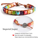 Chakra Bracelet Natural Stone Leather Wrap Couples Bracelets