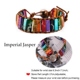 Chakra Bracelet Natural Stone Leather Wrap Couples Bracelets