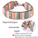 Chakra Bracelet Natural Stone Leather Wrap Couples Bracelets