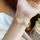 Chalcedony Rabbit Hetian Jade Strawberry Quartz Agate Bracelet