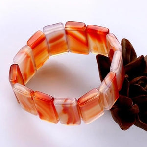 Chalcedony Red Agate Floating Flower Hand String Jewelry