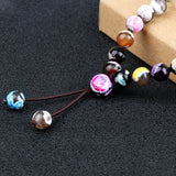8MM Multicolor Fire Agate Multilayer Bracelet Prayer Yoga Healing Bangle