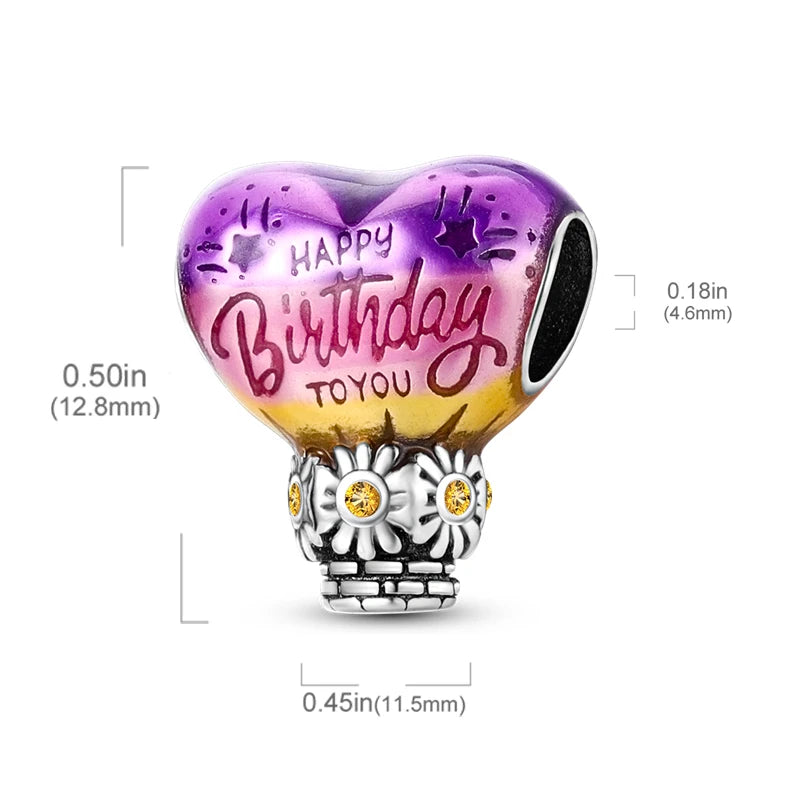 Heart Balloon Flower Bead for Bracelet Necklace