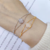 Copper Bracelet with Zircon Double Deck Chain