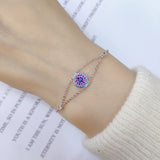 Copper Bracelet with Zircon Double Deck Chain