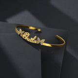 Charm Name Bracelets Stainless Steel Heart Bangle Couple Jewelry Birthday