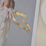 Charm Name Bracelets Stainless Steel Heart Bangle Couple Jewelry Birthday