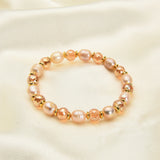 Baroque Pearl Stretch Bracelet Colorful Crystal Beaded Bohemian Jewelry