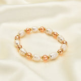 Baroque Pearl Stretch Bracelet Colorful Crystal Beaded Bohemian Jewelry