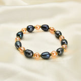 Baroque Pearl Stretch Bracelet Colorful Crystal Beaded Bohemian Jewelry