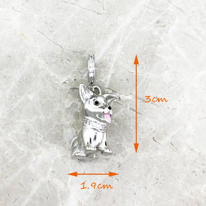 Corgi Dog Charm Pendant 925 Sterling Silver Jewelry Gift