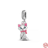 Pink Heart Bead Bracelet Fit Bracelet 925 Silver DIY Jewelry Gift