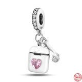 Pink Heart Bead Bracelet Fit Bracelet 925 Silver DIY Jewelry Gift