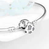 925 Sterling Silver Snowflake Bead Bracelet DIY for Women Jewelry