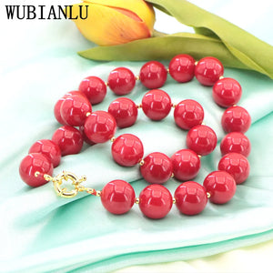 Charming Red Coral Beads Necklace Chain Choker Women Natural Stone Jewelry