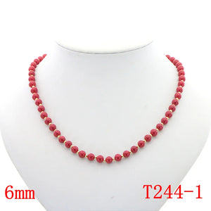 Charming Red Coral Beads Necklace Chain Choker Women Natural Stone Jewelry