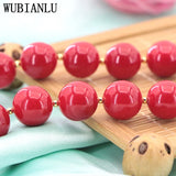 Charming Red Coral Beads Necklace Chain Choker Women Natural Stone Jewelry