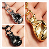 Men's Boxing Glove Pendant Necklace Heavy Silver/Gold/Black 316L Stainless Steel