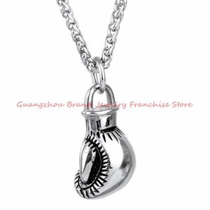 Men's Boxing Glove Pendant Necklace Heavy Silver/Gold/Black 316L Stainless Steel