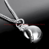 Men's Boxing Glove Pendant Necklace Heavy Silver/Gold/Black 316L Stainless Steel