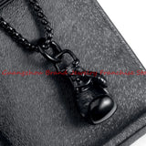 Men's Boxing Glove Pendant Necklace Heavy Silver/Gold/Black 316L Stainless Steel