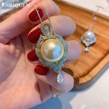 Pearl Pendant Necklace for Women Diamond Anniversary Gift