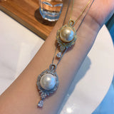 Pearl Pendant Necklace for Women Diamond Anniversary Gift