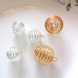 200pcs Alloy Spiral Beads Cages Pendants Jewelry DIY Gold/Silver 14x15mm/20x25mm