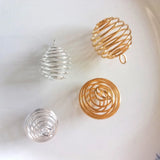 200pcs Alloy Spiral Beads Cages Pendants Jewelry DIY Gold/Silver 14x15mm/20x25mm