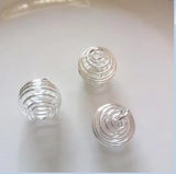 200pcs Alloy Spiral Beads Cages Pendants Jewelry DIY Gold/Silver 14x15mm/20x25mm