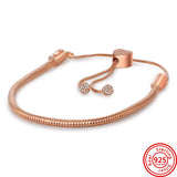 925 Silver Love Heart Magnetic Bracelet Sparkling Disc Mouse Heart Bangle