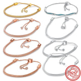 925 Silver Love Heart Magnetic Bracelet Sparkling Disc Mouse Heart Bangle