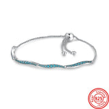 925 Silver Love Heart Magnetic Bracelet Sparkling Disc Mouse Heart Bangle