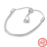 925 Silver Love Heart Magnetic Bracelet Sparkling Disc Mouse Heart Bangle