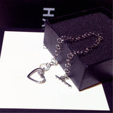Romantic Double Heart Bracelet for Women, CZ Charms Bangles for Her