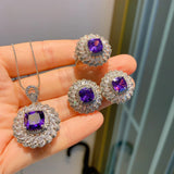 Daisy Amethyst Ring Set Fine Jewelry for Women