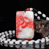 Chicken Blood Jade Horse Pendant for Unisex