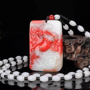 Chicken Blood Jade Horse Pendant for Unisex
