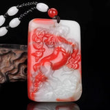 Chicken Blood Jade Horse Pendant for Unisex