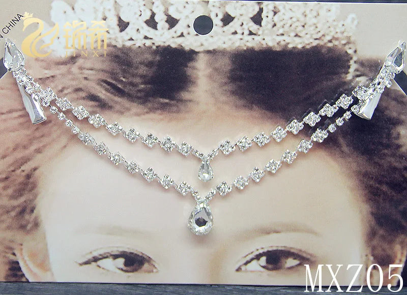 Girls Latin Dance Headwear Princess Chain Forehead Ornaments