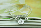 Kids 925 Silver Bangles Chinese Money Pendants Solid Bracelets Baby Jewelry