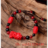 Cinnabar PIXIU Bracelet DIY Health Wealth Lucky Women Jade Beads Jewelry