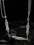 Chinese Green Dongling Jade Necklace Female High Sense S925 Sterling Silver