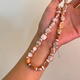 Chinese Retro Beaded Autumn Pearl Baroque Stone Necklace All-match Sweater Chain