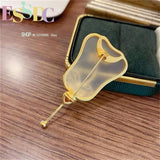 Chinese Style Gold-plated Crystal Fan Brooch Gift for Elders