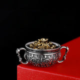 Chinese Style Lucky Money Transfer Silver Necklace Men's Retro Sweater Chain