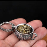Chinese Style Lucky Money Transfer Silver Necklace Retro Sweater Chain