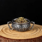 Chinese Lucky Money Transfer Silver Necklace Men's Retro Sweater Chain