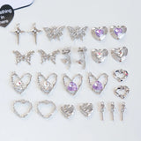 Chinese Style Sweet Wind Y2k Silver Love Butterfly Rose Necklace Pendant