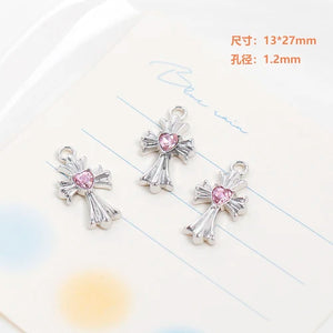 Chinese Style Zirconium Cross Star Pendant Beaded DIY Necklace Bracelet
